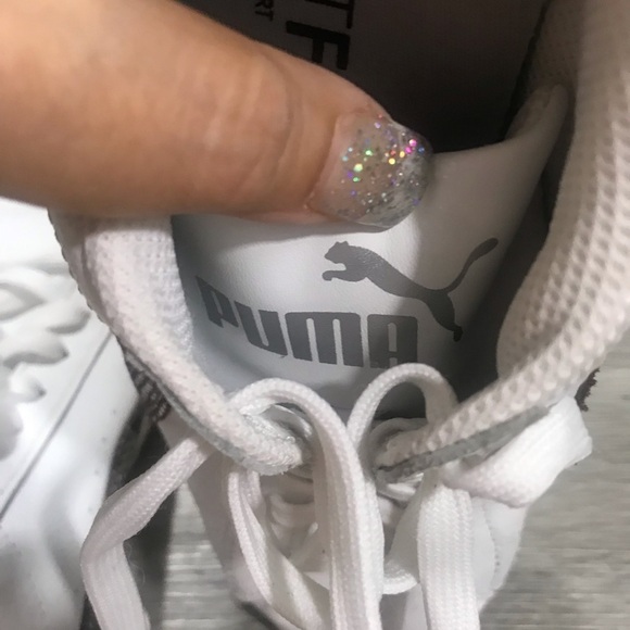 PUMA White Leather Classics w/animal print details - Picture 6 of 9